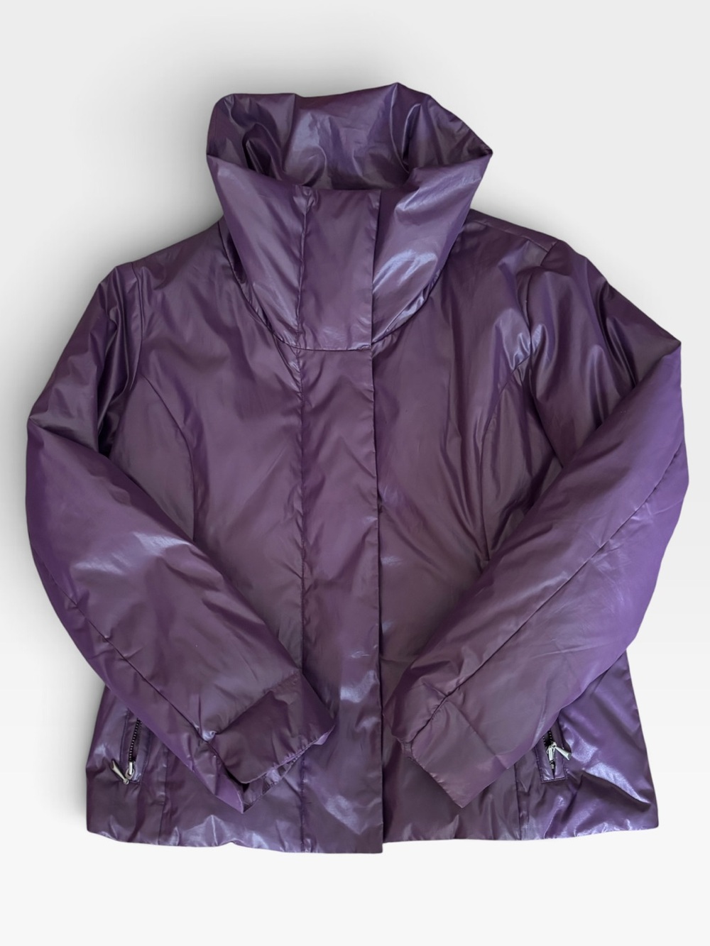 Chico’s Plum Purple Down Winter Puffer Jacket Size L